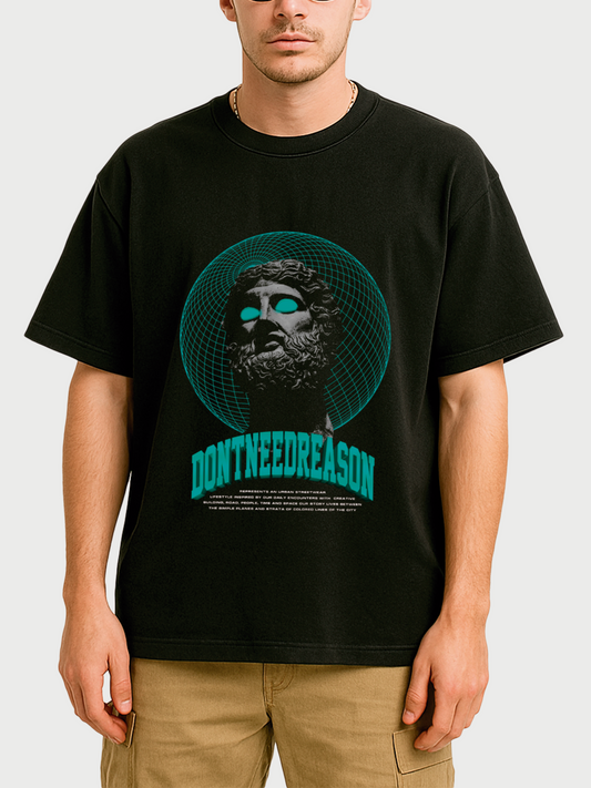 Camiseta Oversize Estatua Azul